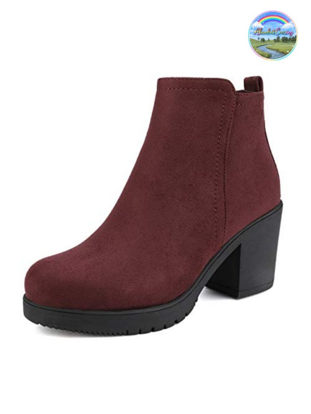 Women's Block Heel Ankle Booties Pointed Toe Faux Suede Boots